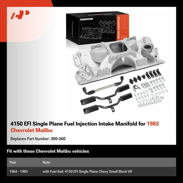 4150 EFI Single Plane Fuel Injection Intake Manifold for 1983 Chevrolet Malibu
