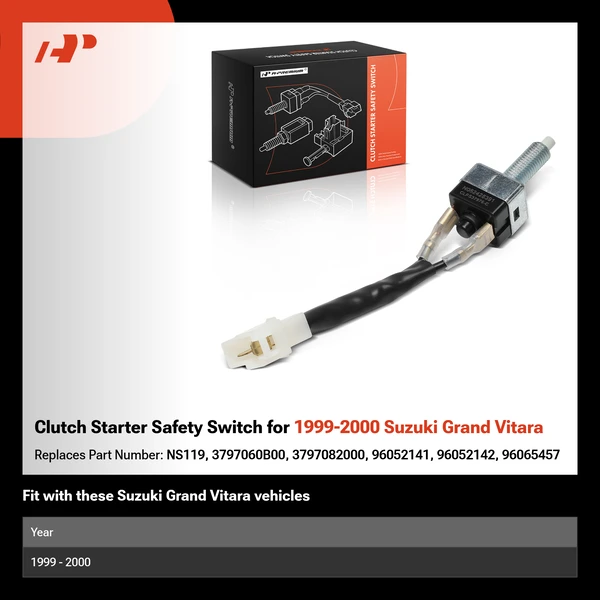 Clutch Starter Safety Switch for 1999-2000 Suzuki Grand Vitara