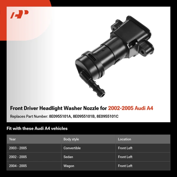 Front Driver Headlight Washer Nozzle for 2002-2005 Audi A4