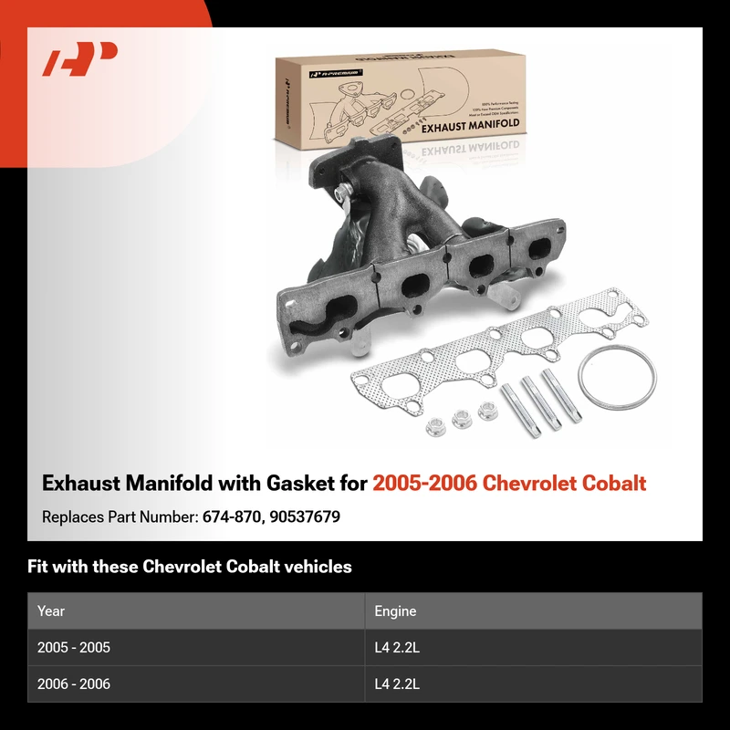 Exhaust Manifold with Gasket for 2005-2006 Chevrolet Cobalt