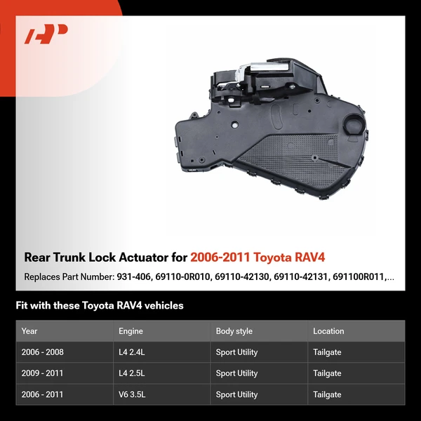 Rear Trunk Lock Actuator for 2006-2011 Toyota RAV4