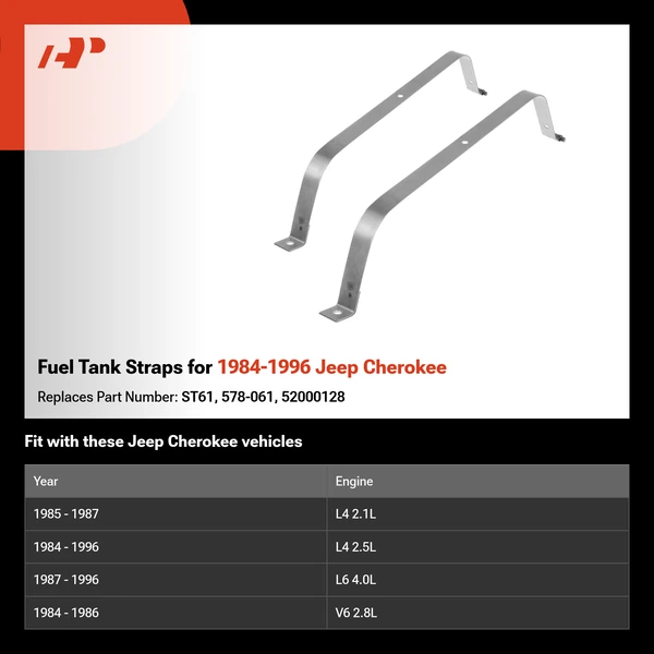 Fuel Tank Straps for 1984-1996 Jeep Cherokee