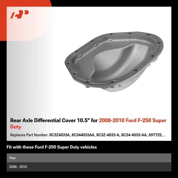 Rear Axle Differential Cover 10.5'' for 2008-2010 Ford F-250 Super Duty