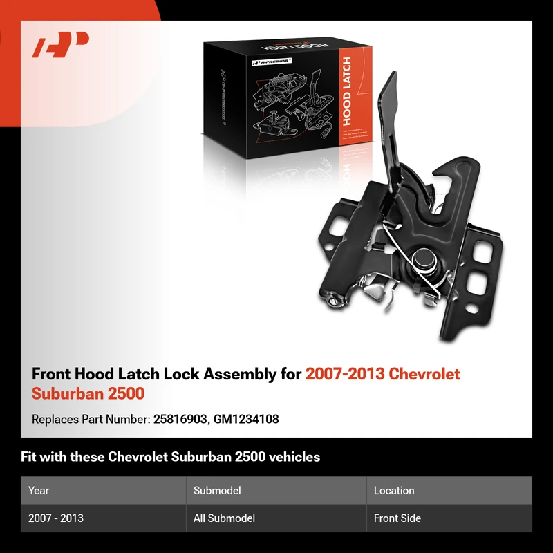Front Hood Latch Lock Assembly for 2007-2013 Chevrolet Suburban 2500