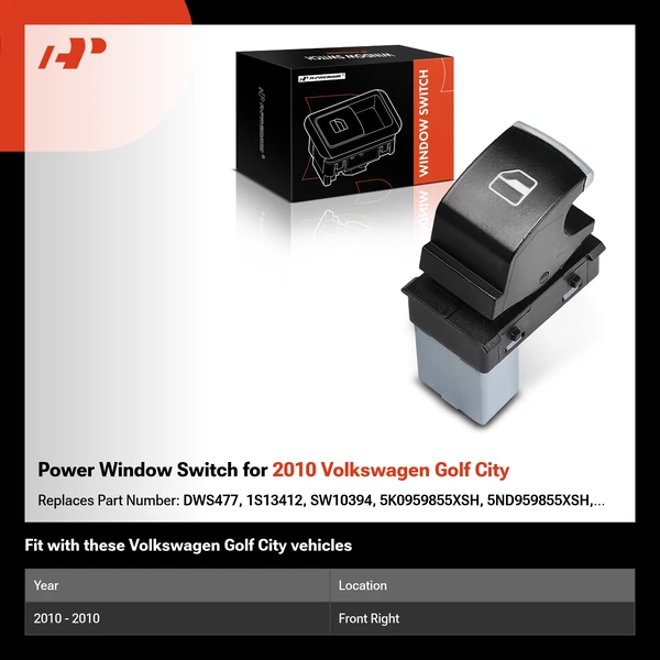 Power Window Switch for 2010 Volkswagen Golf City