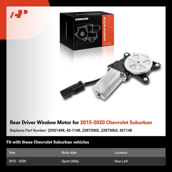 Rear Driver Window Motor for 2015-2020 Chevrolet Suburban