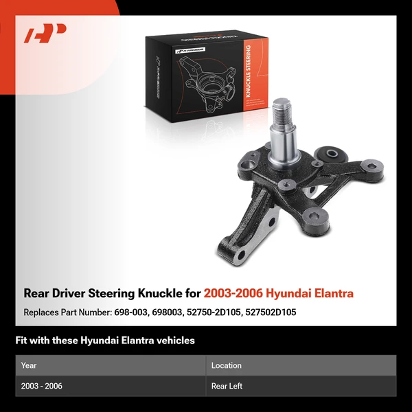 Rear Driver Steering Knuckle for 2003-2006 Hyundai Elantra