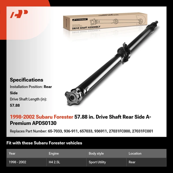 1998-2002 Subaru Forester 57.88 in. Drive Shaft Rear Side A-Premium APDS0130