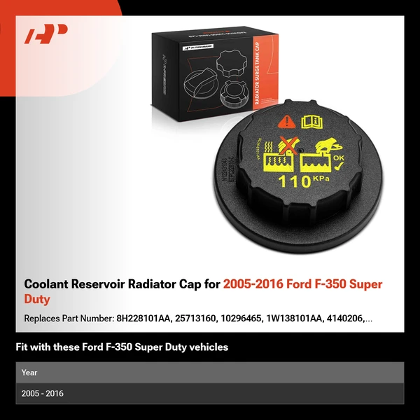 Coolant Reservoir Radiator Cap for 2005-2016 Ford F-350 Super Duty
