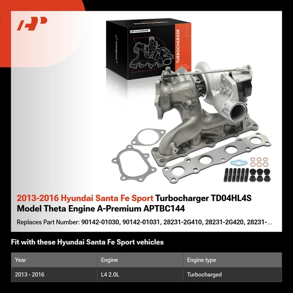 2013-2016 Hyundai Santa Fe Sport Turbocharger TD04HL4S Model Theta Engine A-Premium APTBC144