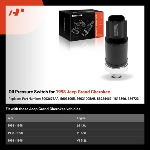 Oil Pressure Switch for 1998 Jeep Grand Cherokee