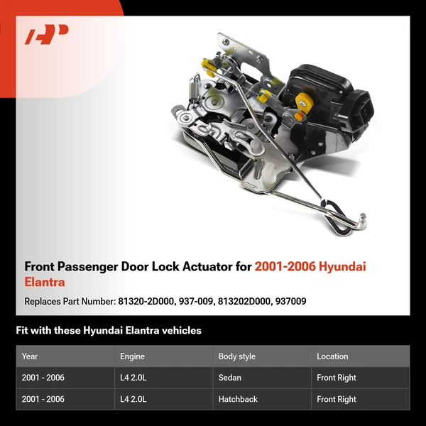 Front Passenger Door Lock Actuator for 2001-2006 Hyundai Elantra