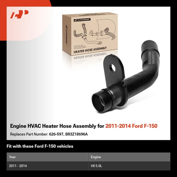 Engine HVAC Heater Hose Assembly for 2011-2014 Ford F-150