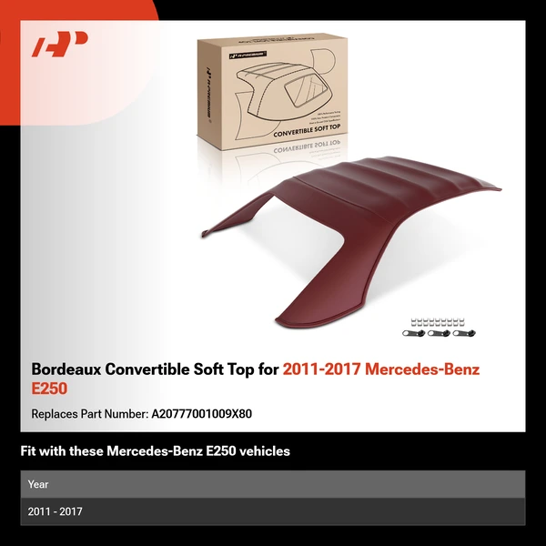 Bordeaux Convertible Soft Top for 2011-2017 Mercedes-Benz E250