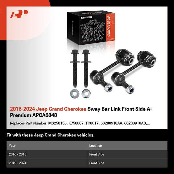 2016-2024 Jeep Grand Cherokee Sway Bar Link Front Side A-Premium APCA6848