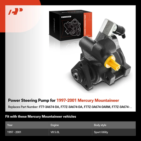Power Steering Pump for 1997-2001 Mercury Mountaineer