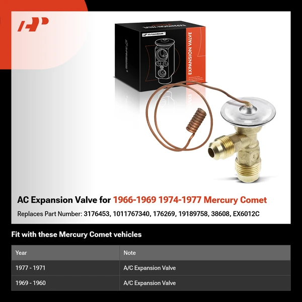 AC Expansion Valve for 1966-1969 1974-1977 Mercury Comet