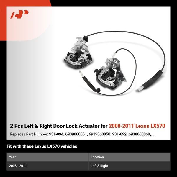 2 Pcs Left & Right Door Lock Actuator for 2008-2011 Lexus LX570
