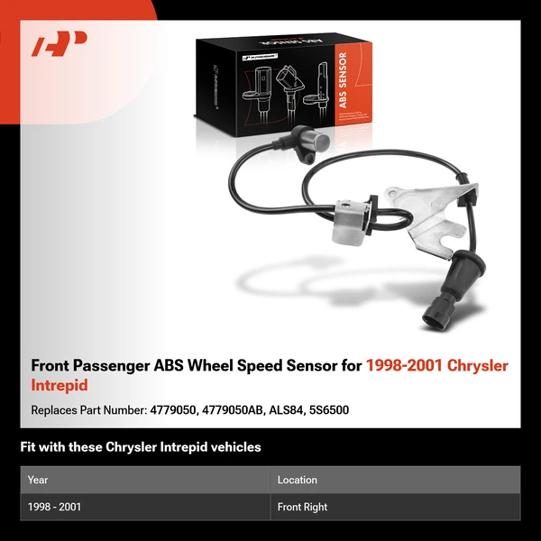 Front Passenger ABS Wheel Speed Sensor for 1998-2001 Chrysler Intrepid