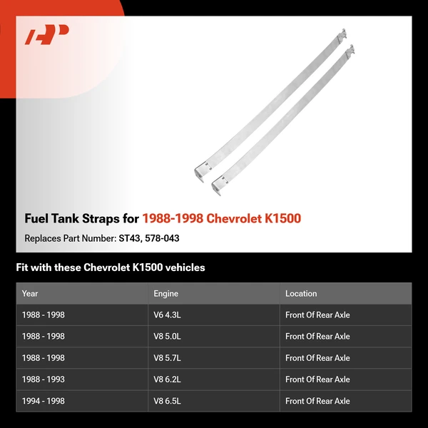 Fuel Tank Straps for 1988-1998 Chevrolet K1500