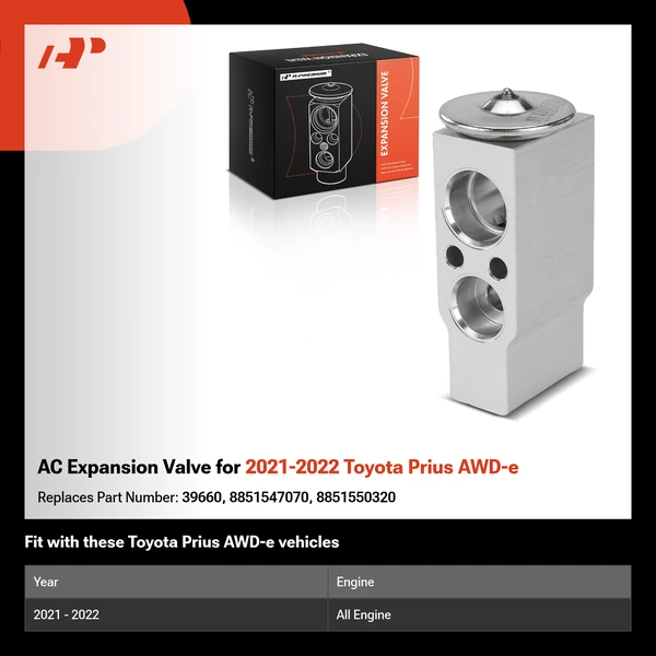 AC Expansion Valve for 2021-2022 Toyota Prius AWD-e