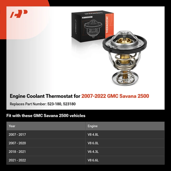 Engine Coolant Thermostat for 2007-2022 GMC Savana 2500