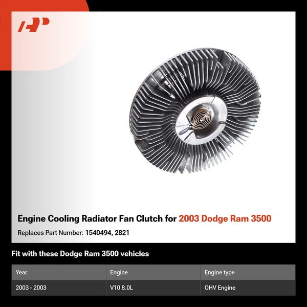 Engine Cooling Radiator Fan Clutch for 2003 Dodge Ram 3500