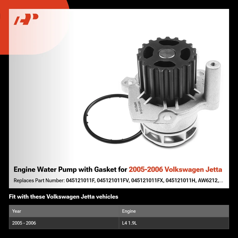 Engine Water Pump with Gasket for 2005-2006 Volkswagen Jetta