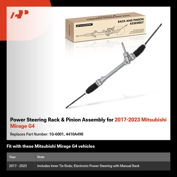 Power Steering Rack & Pinion Assembly for 2017-2023 Mitsubishi Mirage G4