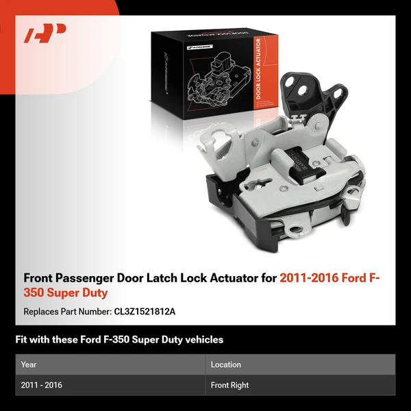 Front Passenger Door Latch Lock Actuator for 2011-2016 Ford F-350 Super Duty