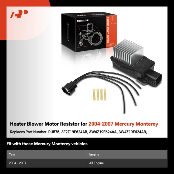 Heater Blower Motor Resistor for 2004-2007 Mercury Monterey