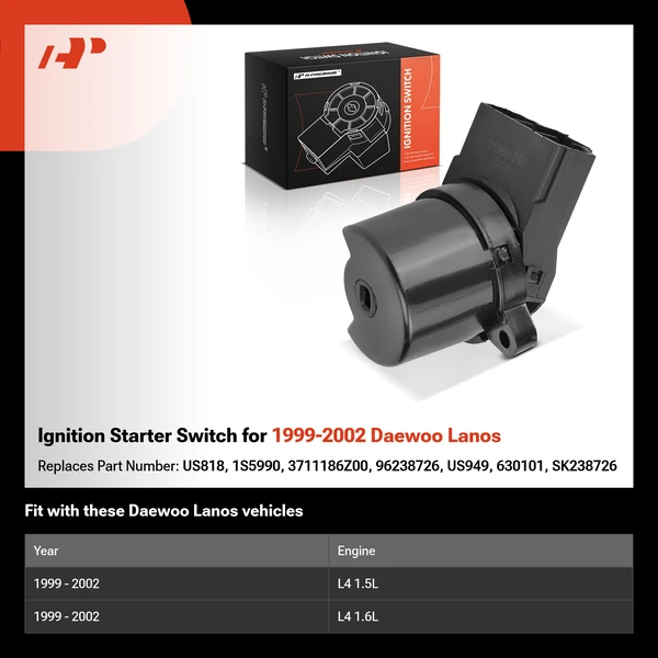 Ignition Starter Switch for 1999-2002 Daewoo Lanos