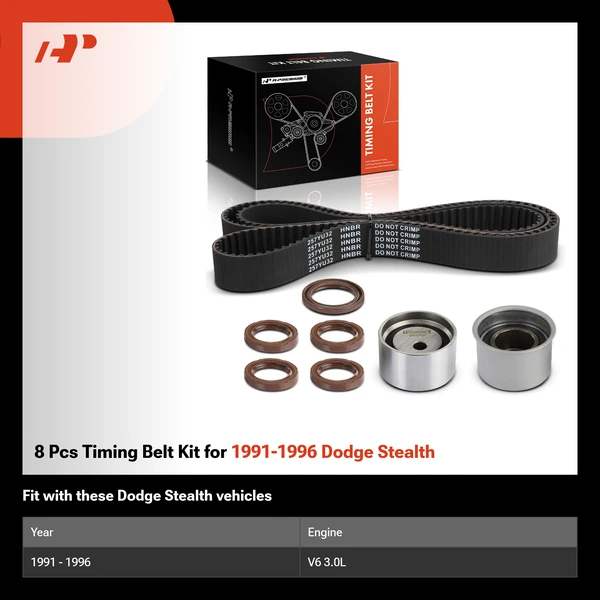 8 Pcs Timing Belt Kit for 1991-1996 Dodge Stealth