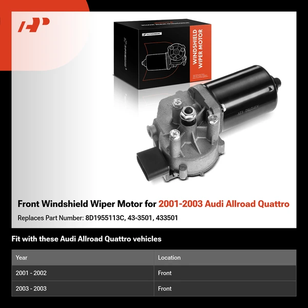 Front Windshield Wiper Motor for 2001-2003 Audi Allroad Quattro