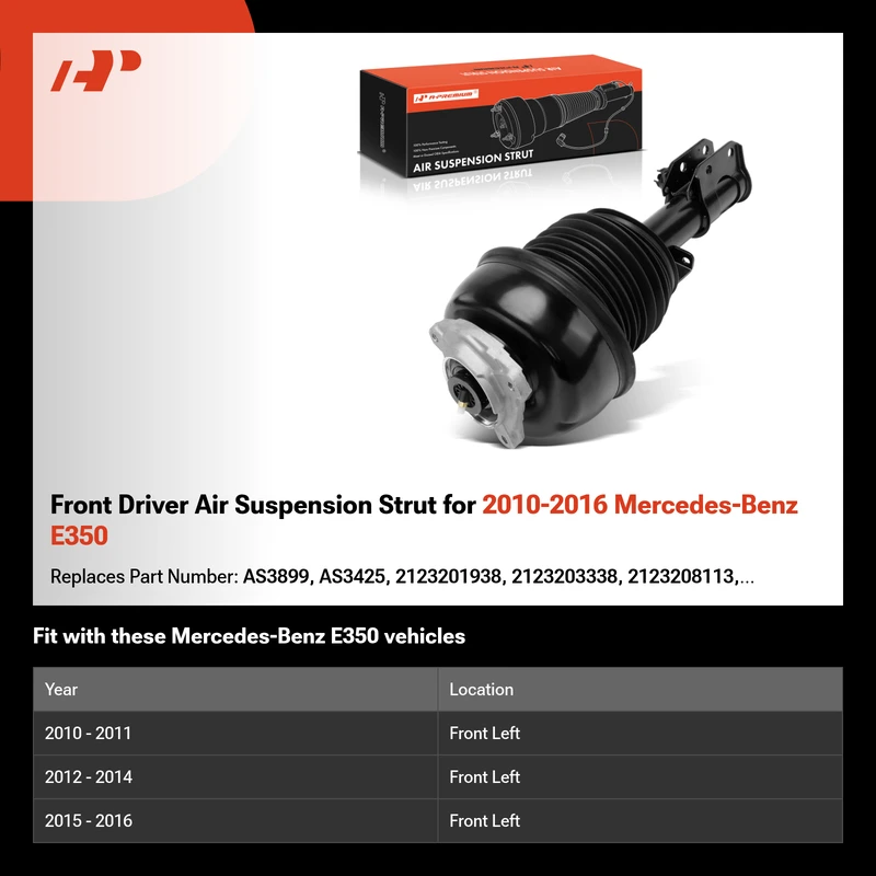 Front Driver Air Suspension Strut for 2010-2016 Mercedes-Benz E350