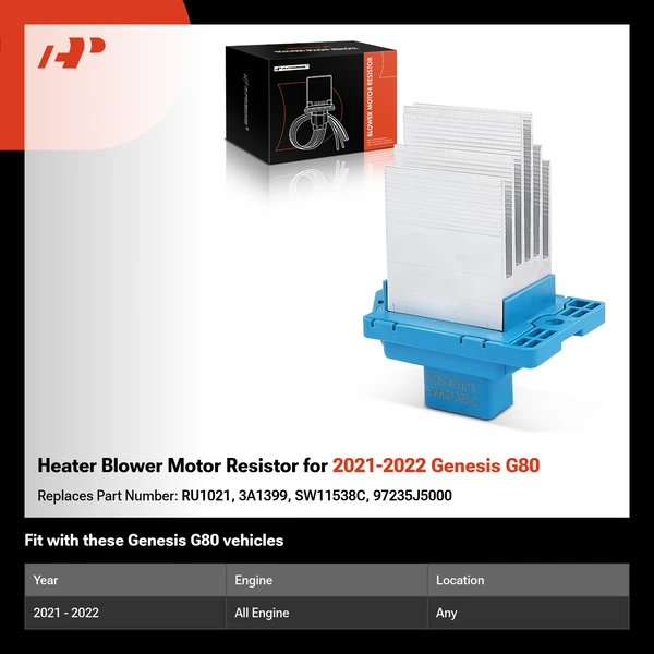 Heater Blower Motor Resistor for 2021-2022 Genesis G80