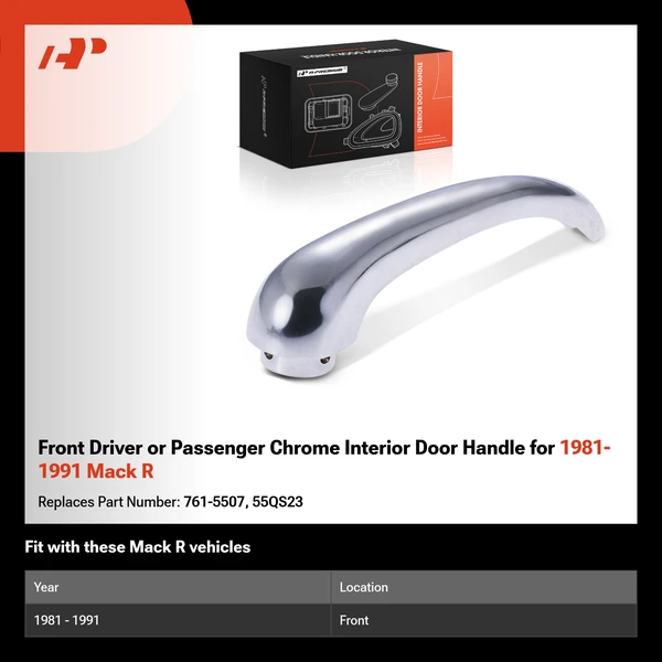 Front Driver or Passenger Chrome Interior Door Handle for 1981-1991 Mack R