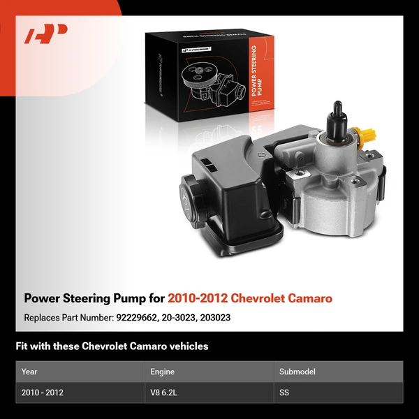 Power Steering Pump for 2010-2012 Chevrolet Camaro