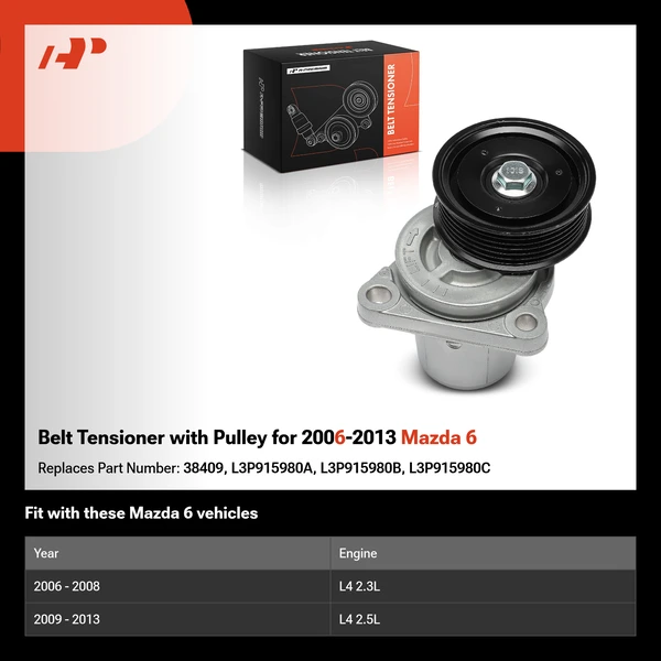 Belt Tensioner with Pulley for 2006-2013 Mazda 6