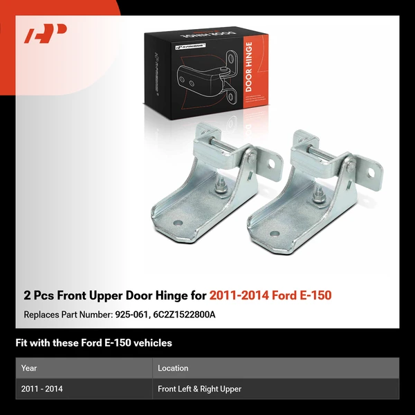 2 Pcs Front Upper Door Hinge for 2011-2014 Ford E-150