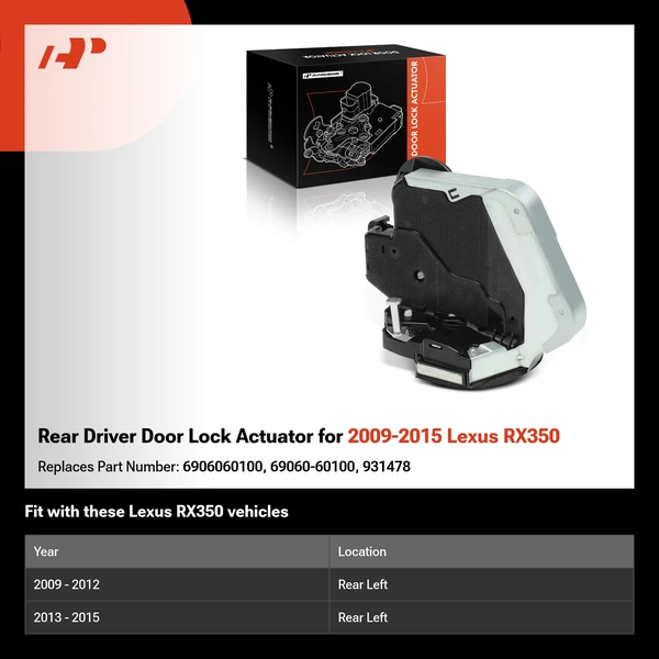 Rear Driver Door Lock Actuator for 2009-2015 Lexus RX350