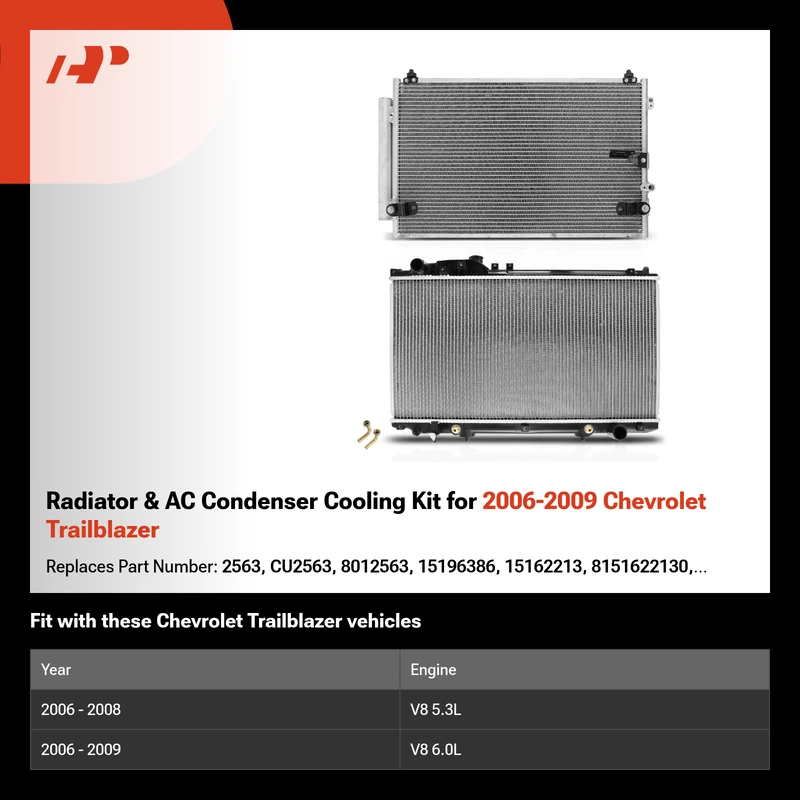 Radiator & AC Condenser Cooling Kit for 2006-2009 Chevrolet Trailblazer