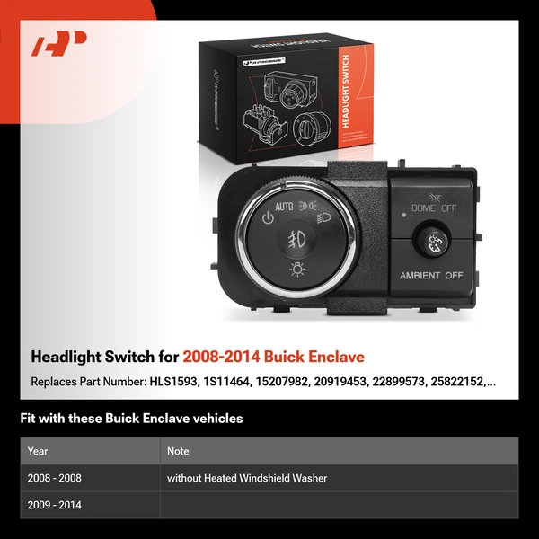Headlight Switch for 2008-2014 Buick Enclave