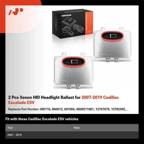 2 Pcs Xenon HID Headlight Ballast for 2007-2019 Cadillac Escalade ESV