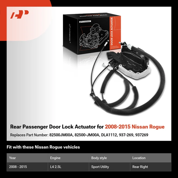 Rear Passenger Door Lock Actuator for 2008-2015 Nissan Rogue