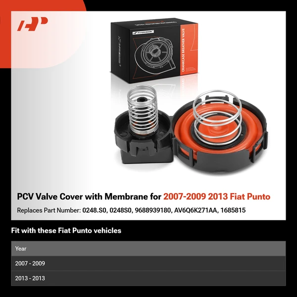 PCV Valve Cover with Membrane for 2007-2009 2013 Fiat Punto