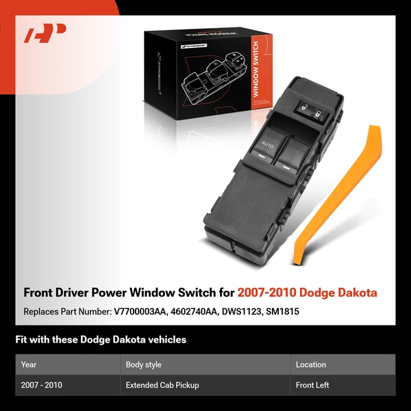 Front Driver Power Window Switch for 2007-2010 Dodge Dakota
