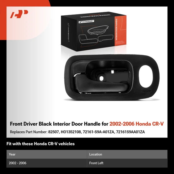 Front Driver Black Interior Door Handle for 2002-2006 Honda CR-V