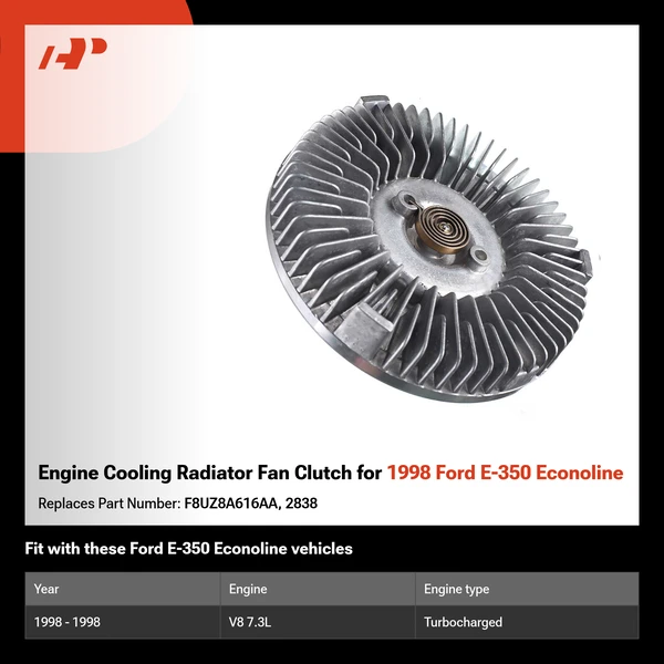 Engine Cooling Radiator Fan Clutch for 1998 Ford E-350 Econoline