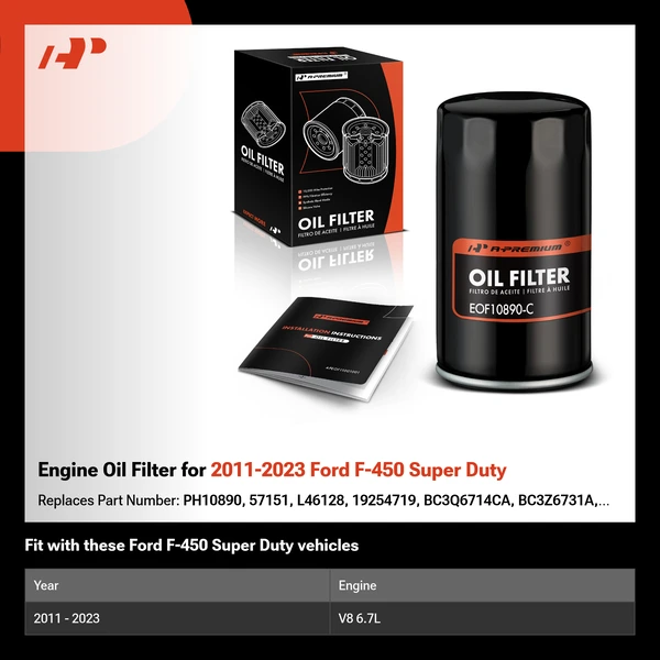 Engine Oil Filter for 2011-2023 Ford F-450 Super Duty